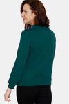 Zivame Soft Terry Fabric Knit Cotton Sweatshirt - Rain Forest — thumbnail 3